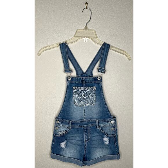 JORDACHE Girl’s White Floral Appliqué Overalls Size Large (10-12) - Picture 7 of 7